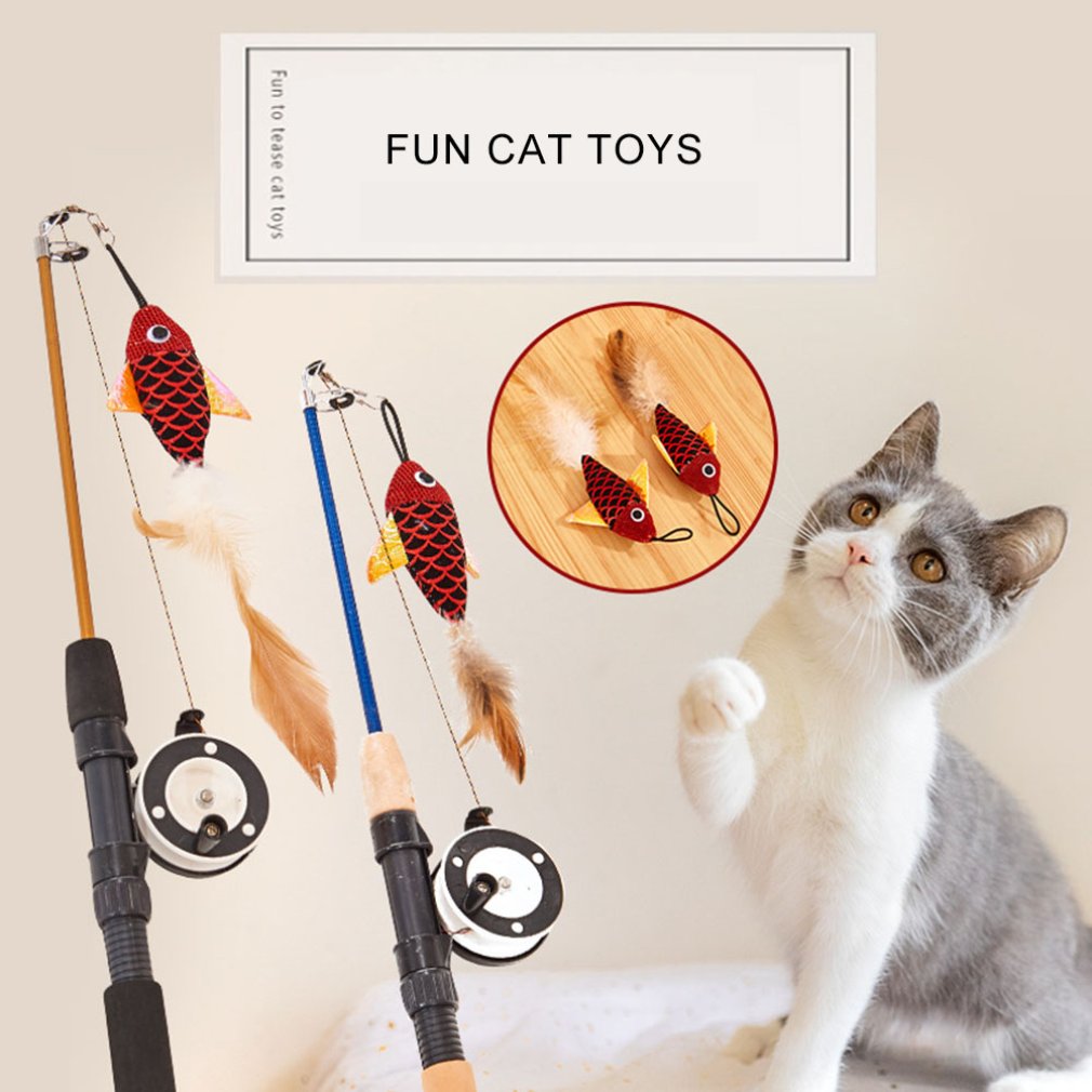 Cat Retractable Teaser Feather Toy