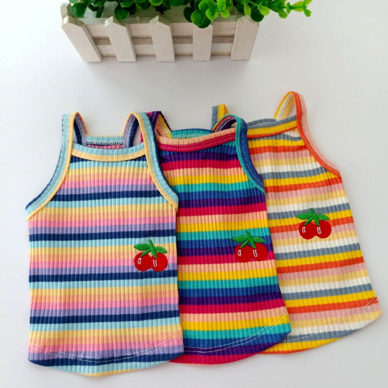 Color Stripes Puppy Vest Clothes